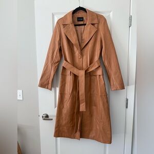 Dolce Cabo Camel Vegan Leather Trench Coat